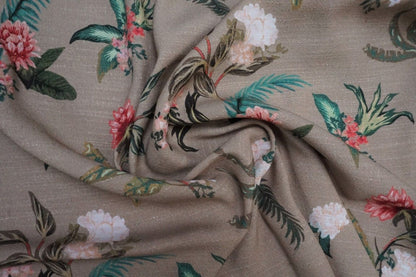 Lady McElroy Dame Fleur Linen-Look Crepe in Latte-Viscose Crepe-Flying Bobbins Haberdashery