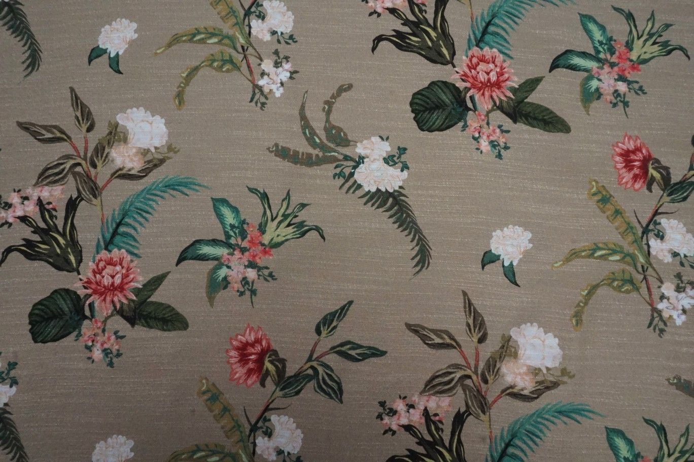 Lady McElroy Dame Fleur Linen-Look Crepe in Latte-Viscose Crepe-Flying Bobbins Haberdashery