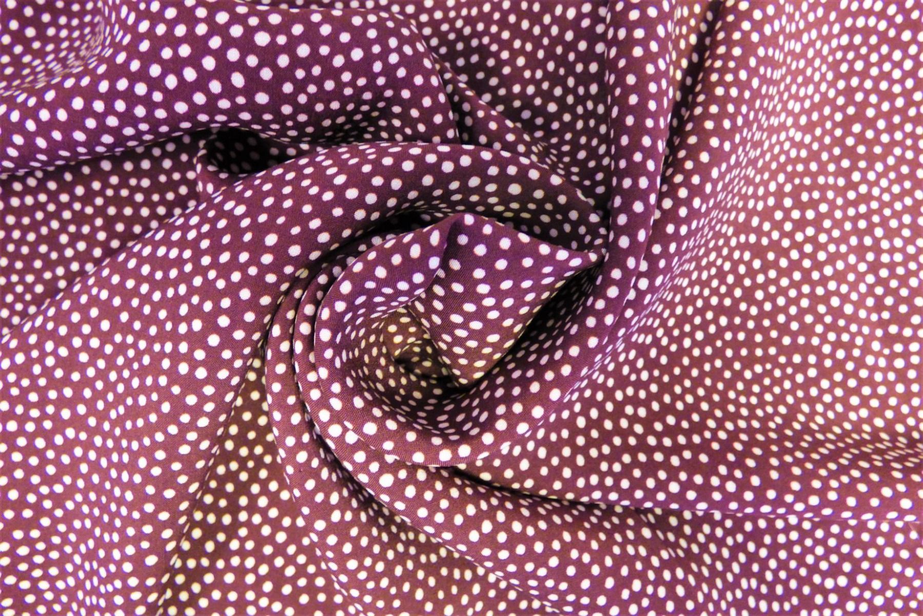 Lady McElroy Dotty About Dots Cotton Lawn in Claret-Viscose Challis-Flying Bobbins Haberdashery