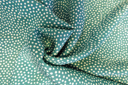 Lady McElroy Dotty About Dots Cotton Lawn in Fern Green-Viscose Challis-Flying Bobbins Haberdashery