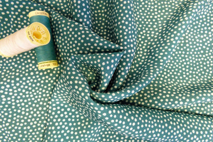 Lady McElroy Dotty About Dots Cotton Lawn in Fern Green-Viscose Challis-Flying Bobbins Haberdashery