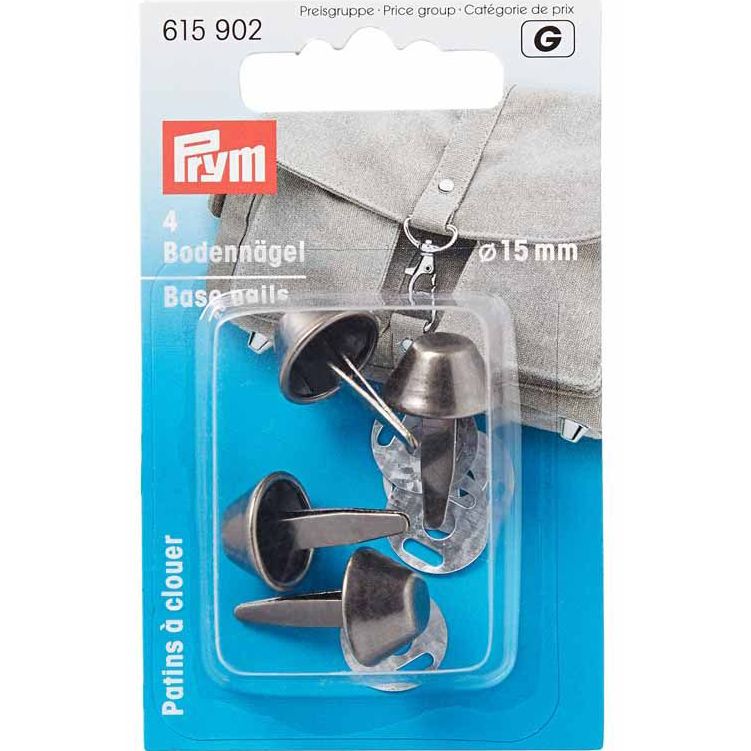 Prym Base Nails, Pack of 4, Gunmetal-Trim-Flying Bobbins Haberdashery