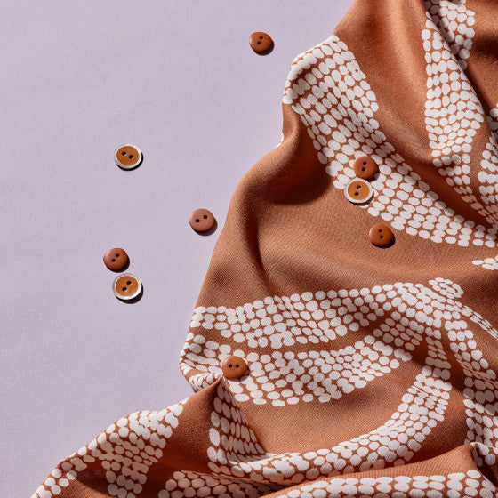 Atelier Brunette Kaola Viscose Challis in Pecan, £18.00 p/m-Viscose-Flying Bobbins Haberdashery