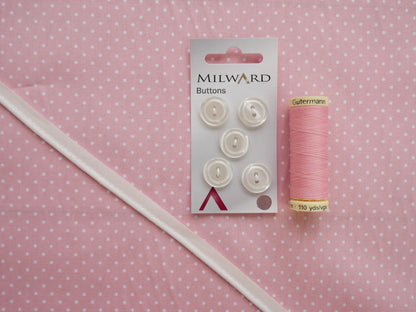 Carolyn Pyjamas Kit - Pin Spots in Pink-Sewing Kit-Flying Bobbins Haberdashery