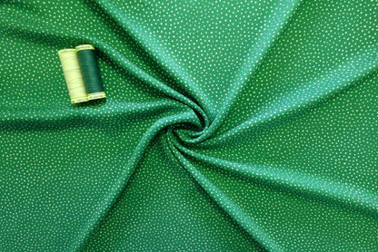 Lady McElroy Raining Dots Viscose Challis Lawn in Emerald-Viscose Challis-Flying Bobbins Haberdashery