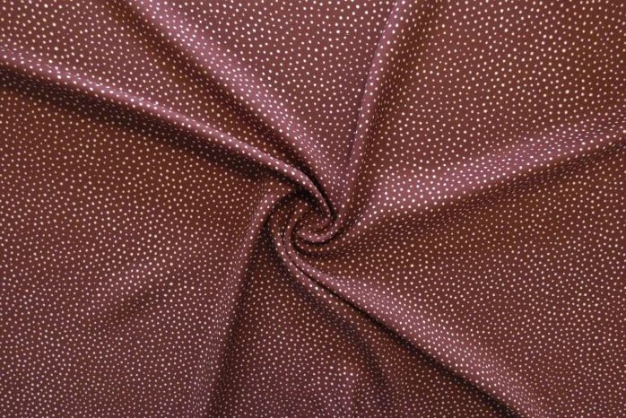 Lady McElroy Raining Dots Viscose Challis Lawn in Mocha-Viscose Challis-Flying Bobbins Haberdashery