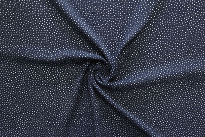 Lady McElroy Raining Dots Viscose Challis Lawn in Navy-Viscose Challis-Flying Bobbins Haberdashery