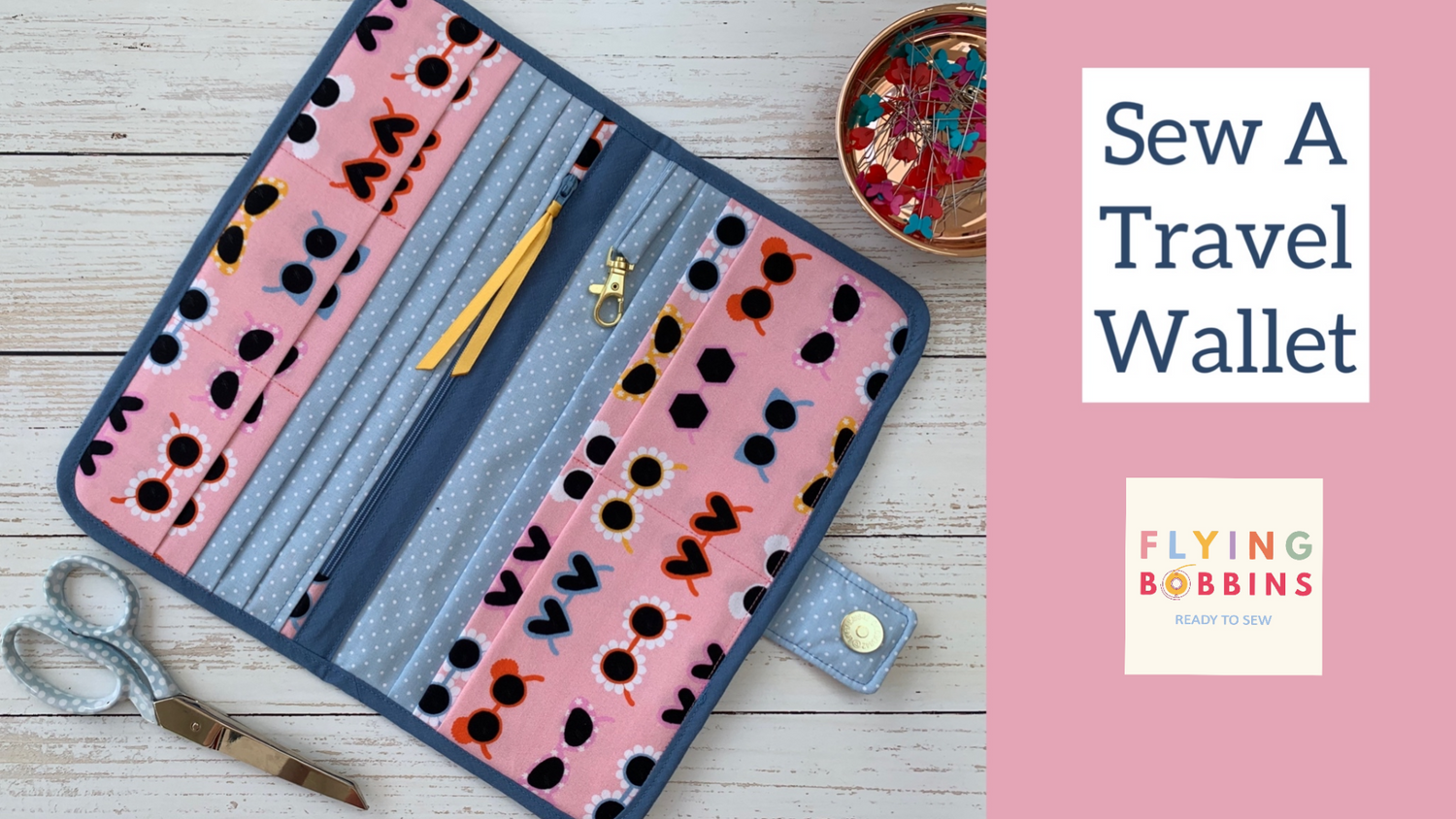 Travel Wallet PDF Pattern by Flying Bobbins-Sewing Kit-Flying Bobbins Haberdashery