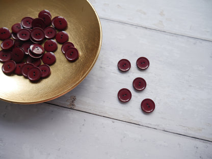 2-Hole 15mm Button in Burgundy-Trim-Flying Bobbins Haberdashery