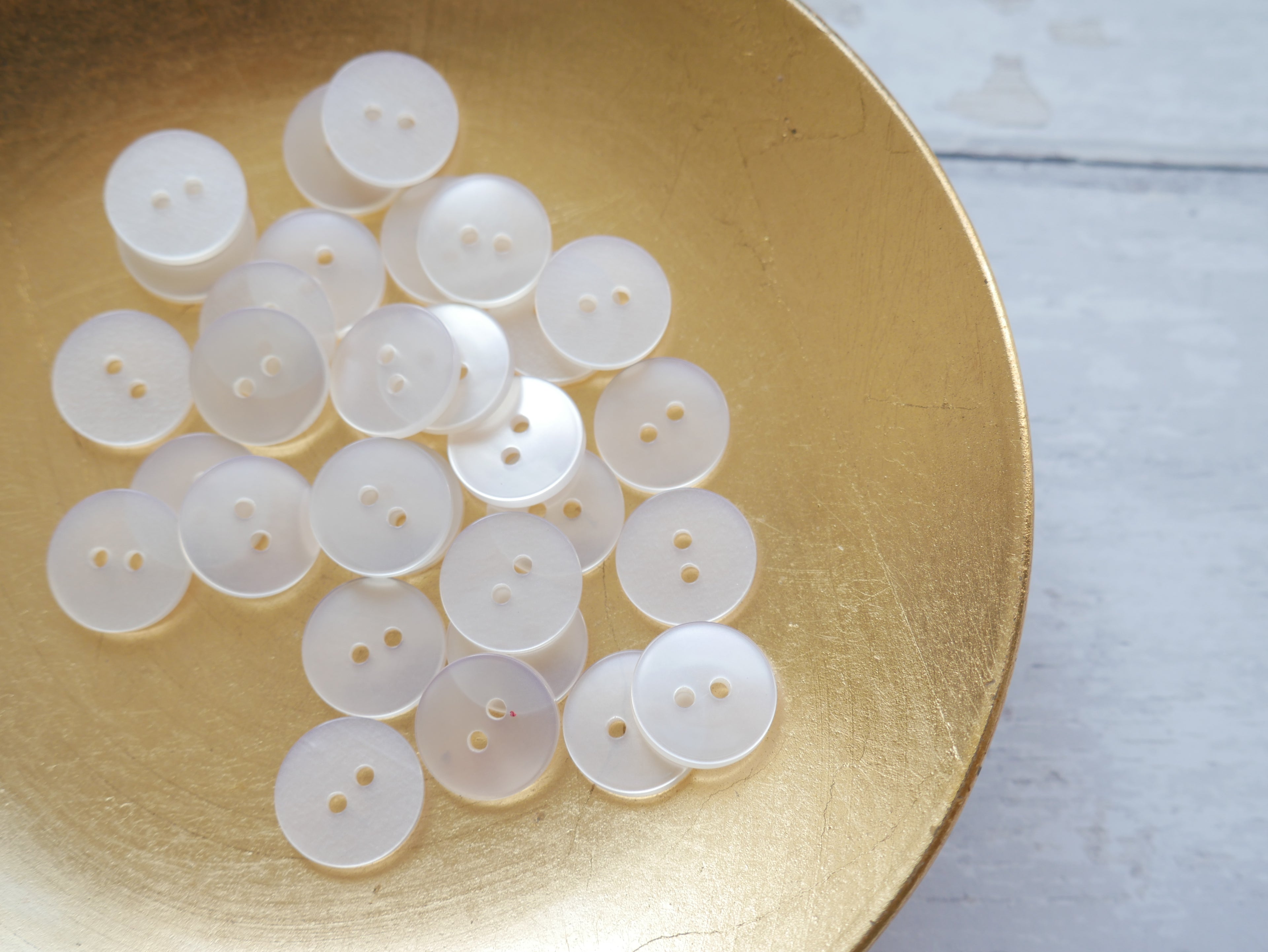 2-Hole 15mm Button in White-Button-Flying Bobbins Haberdashery