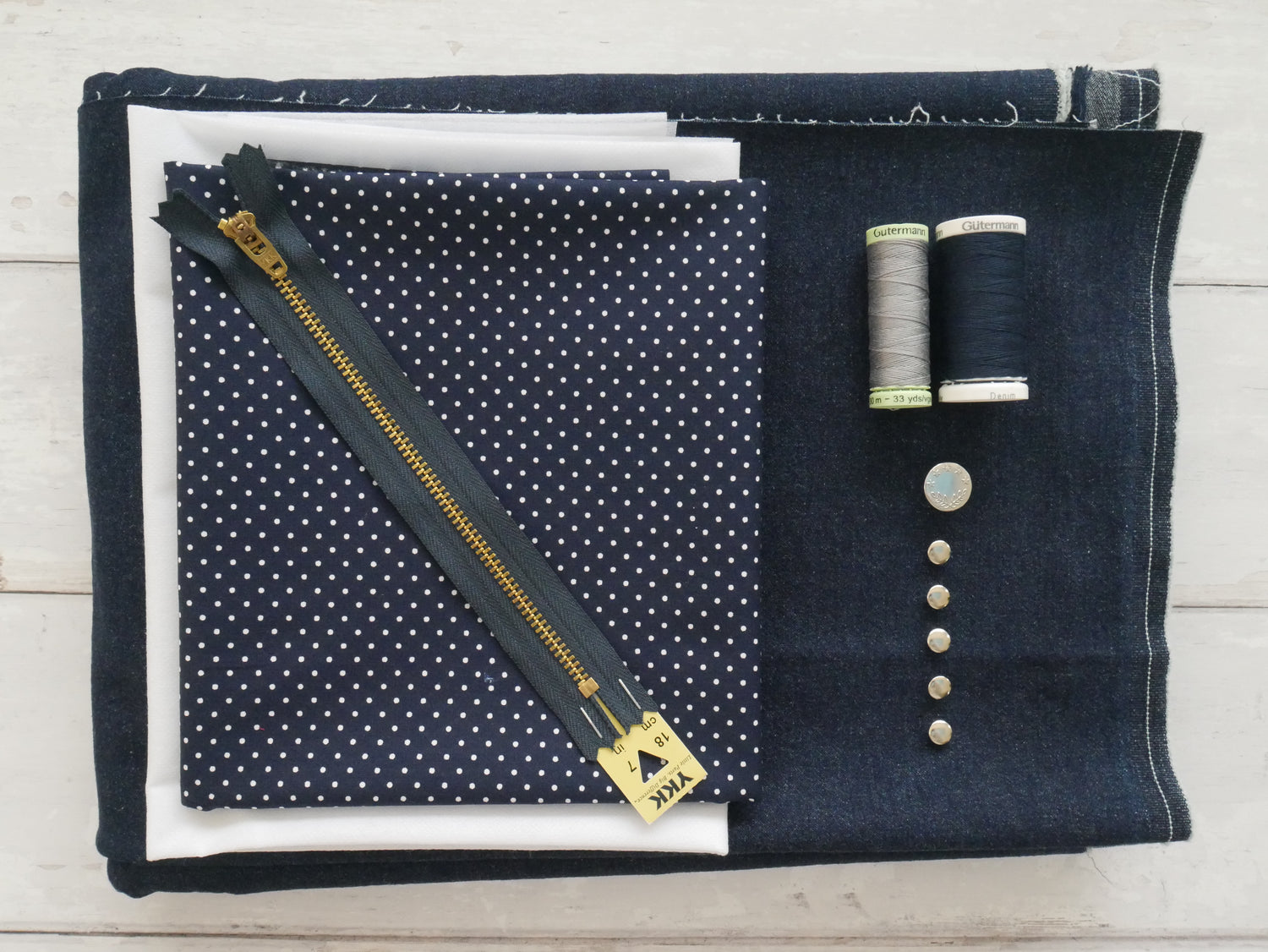 Ginger Jeans Kit - Indigo Stretch Denim-Flying Bobbins Haberdashery