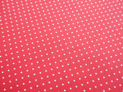 Pin-Spot Printed Cotton, Red £8.50 p/m-Fabric-Flying Bobbins Haberdashery