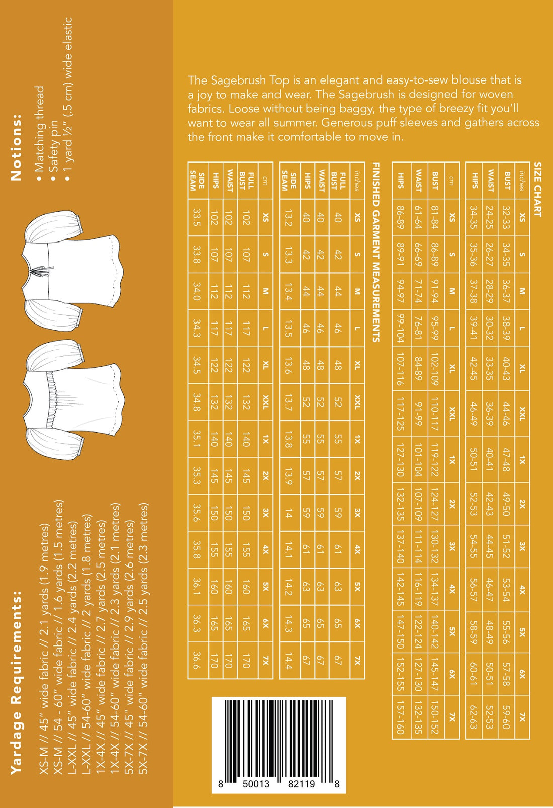 Friday Pattern Company Sagebrush Top - Paper Pattern-Pattern-Flying Bobbins Haberdashery