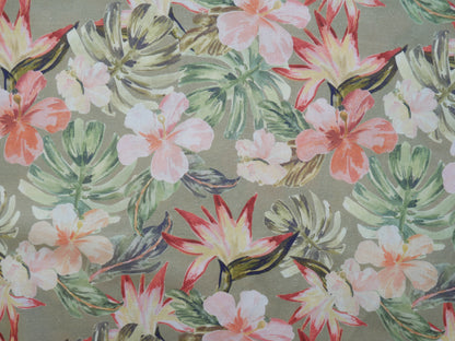 Viscose Linen Mix Tropical Floral £15.80 pm-Viscose Linen-Flying Bobbins Haberdashery