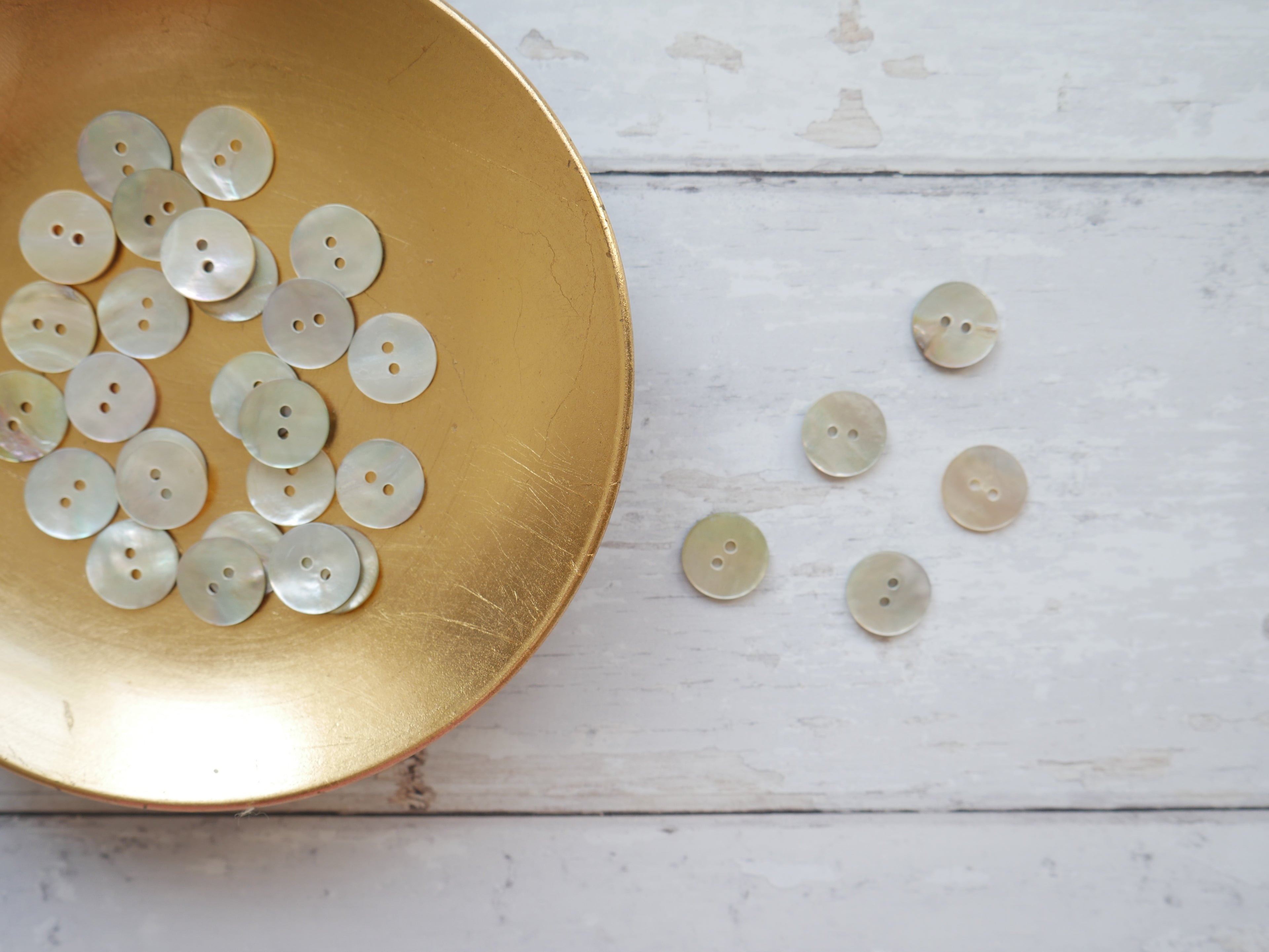 2-Hole Shell Button, 15mm-Buttons-Flying Bobbins Haberdashery