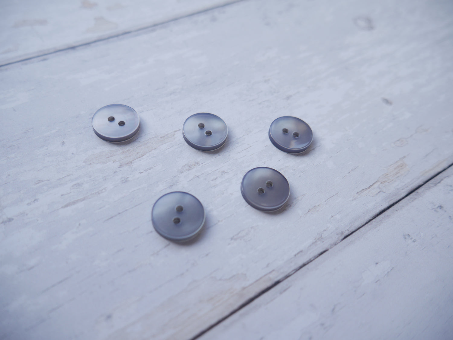 2-Hole 15mm Button in Smoke-Button-Flying Bobbins Haberdashery