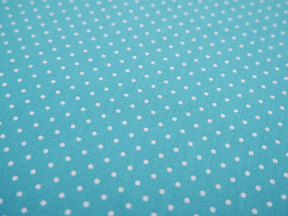 Pin-Spot Printed Cotton, Turquoise £8.50 p/m-Fabric-Flying Bobbins Haberdashery