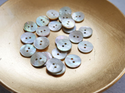 2-Hole Shell Button, 15mm-Buttons-Flying Bobbins Haberdashery