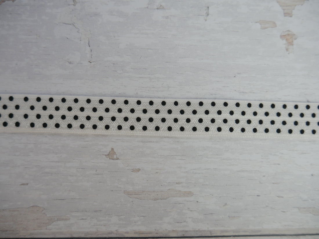 Fold-Over Elastic with Spots, 16mm-Haberdashery-Flying Bobbins Haberdashery