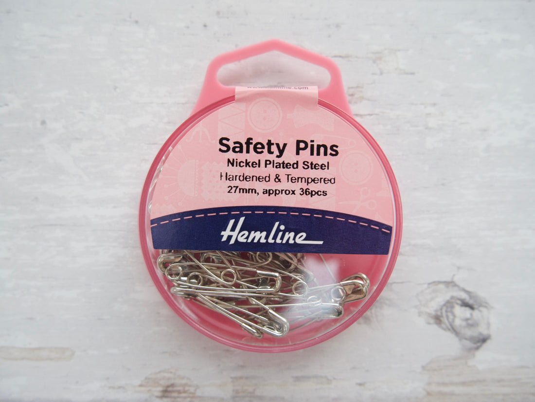 Hemline Safety Pins, Size 27mm-Needles-Flying Bobbins Haberdashery