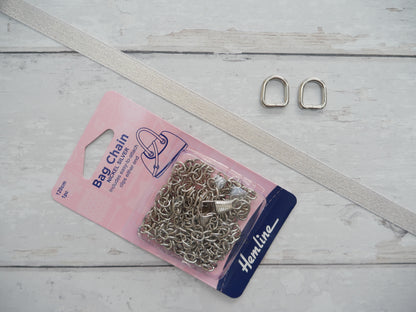 Clutch Bag - Chain Strap Add-On, Silver-Sewing Kit-Flying Bobbins Haberdashery