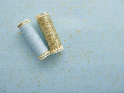 Metallic Linen Texture Print Cotton in Light Blue, £14.00 pm-Cotton-Flying Bobbins Haberdashery