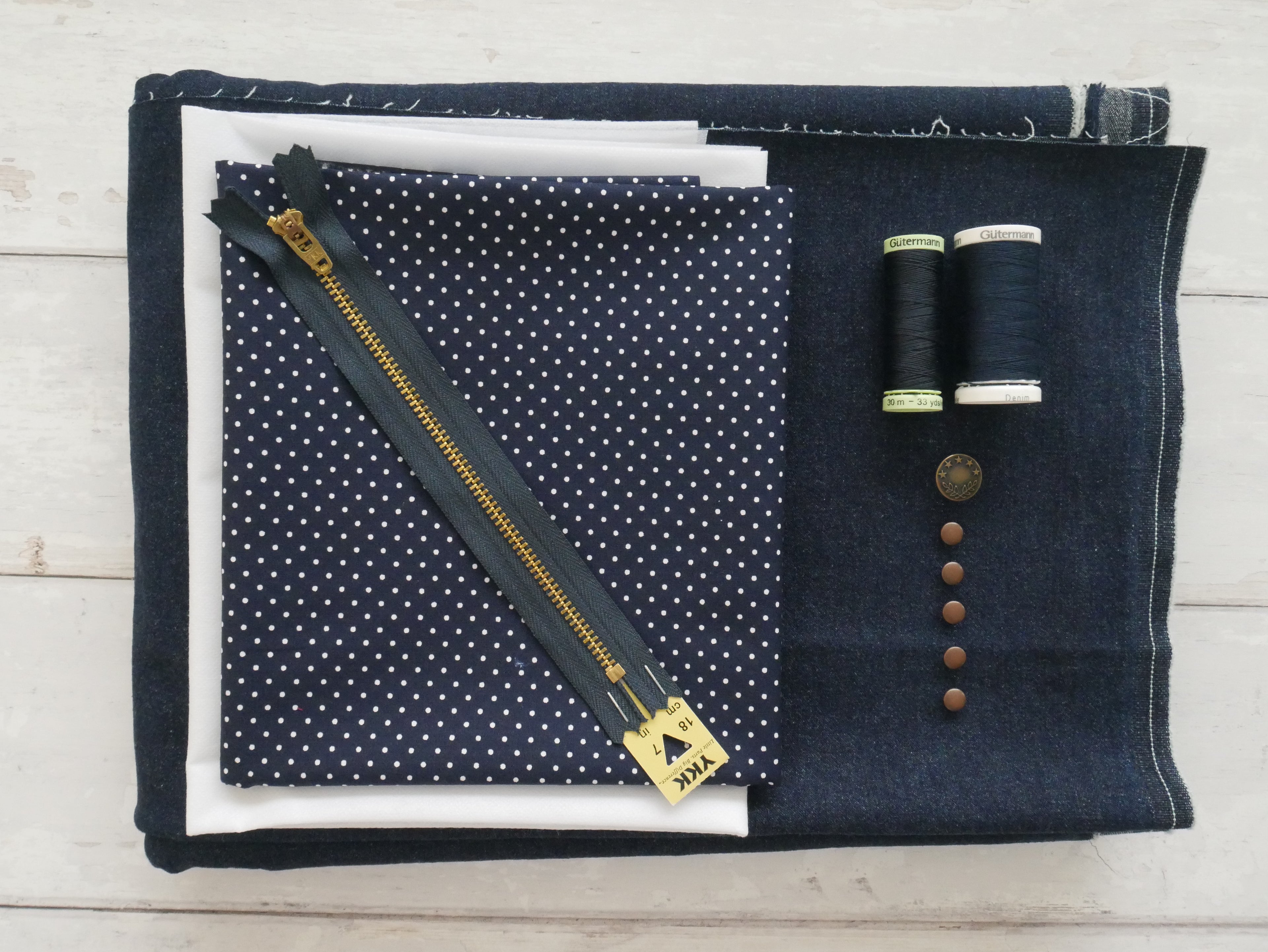 Ginger Jeans Kit - Indigo Stretch Denim-Flying Bobbins Haberdashery