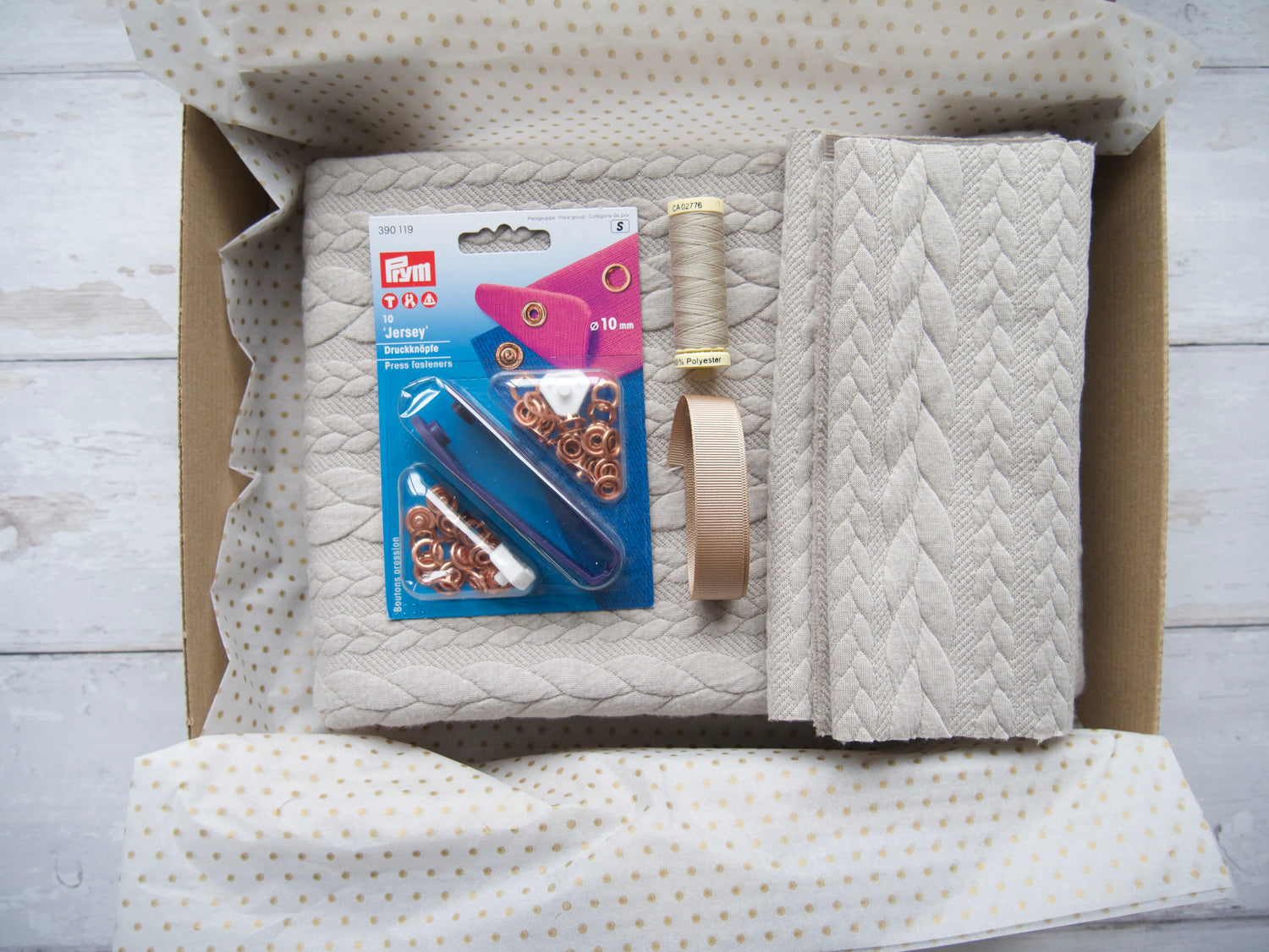 Cable Poncho &amp; Ear Warmer Sewing Kit - Oatmeal-Sewing Kit-Flying Bobbins Haberdashery
