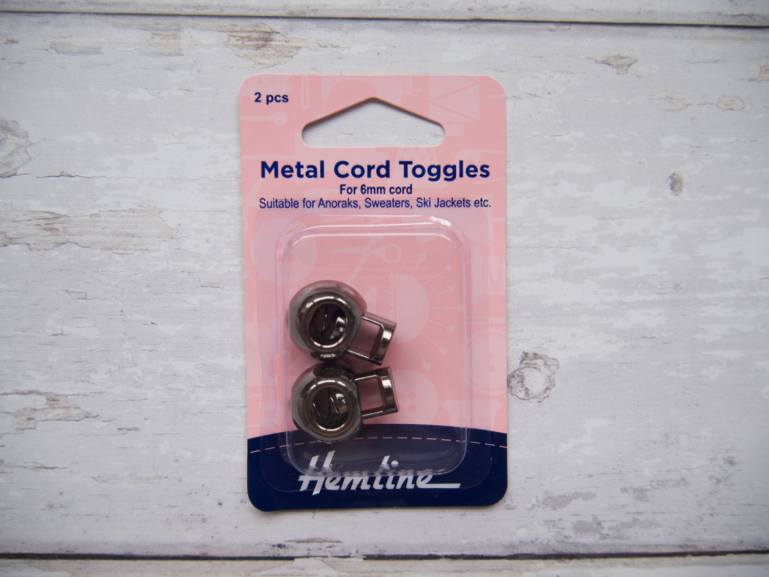Hemline Metal Cord Toggles, Gunmetal-Trim-Flying Bobbins Haberdashery