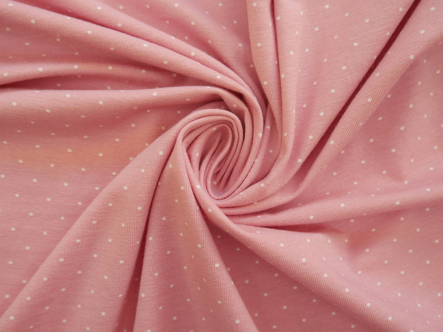 Pin Spot Cotton Jersey in Rose £16.00 pm-Cotton Jersey-Flying Bobbins Haberdashery