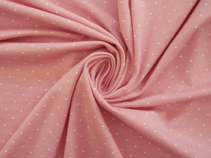 Pin Spot Cotton Jersey in Rose £16.00 pm-Cotton Jersey-Flying Bobbins Haberdashery