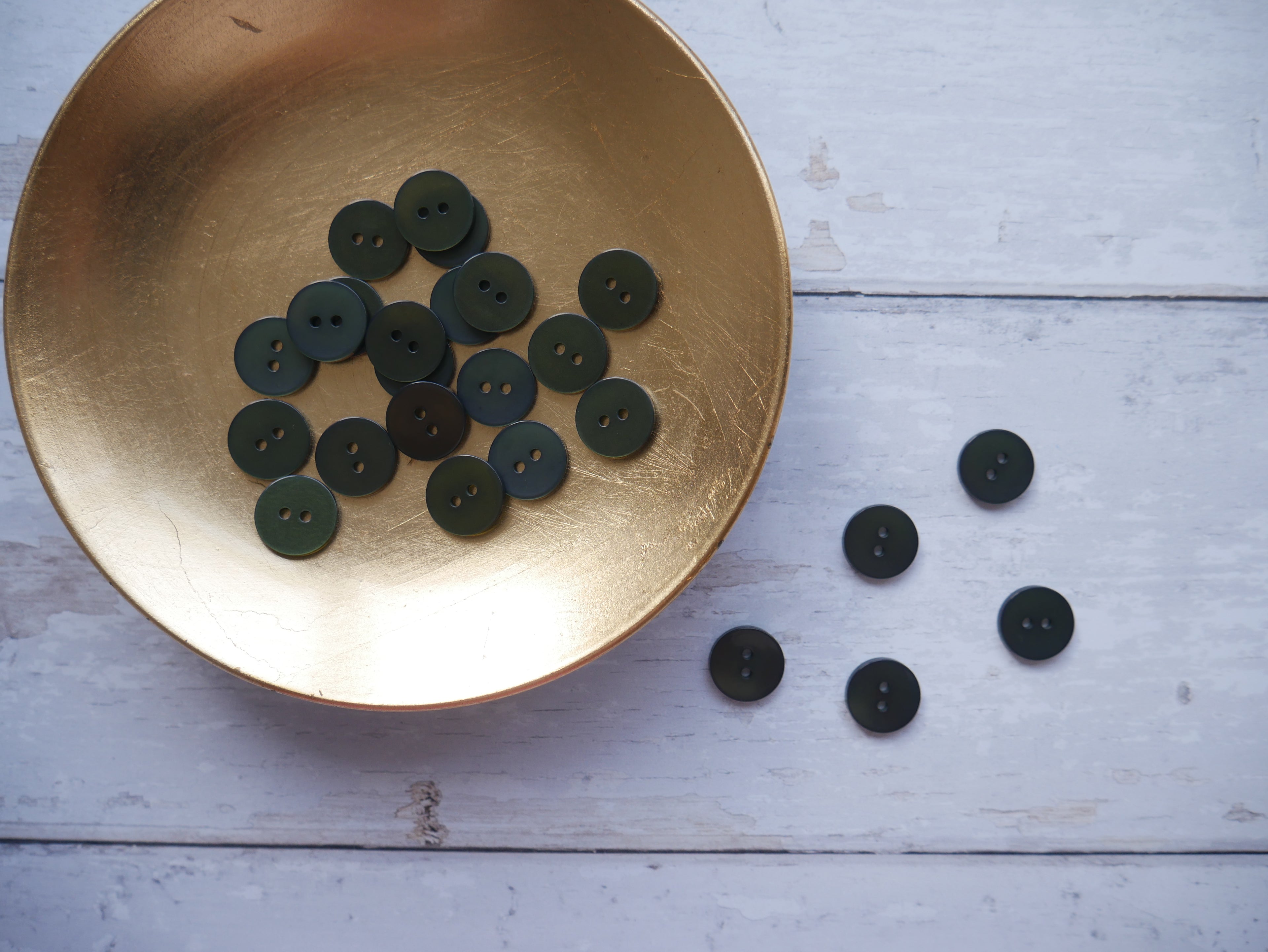 2-Hole 15mm Button in Forest-Button-Flying Bobbins Haberdashery