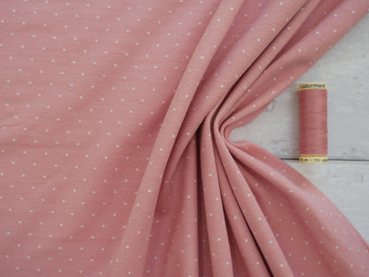 Pin Spot Cotton Jersey in Rose £16.00 pm-Cotton Jersey-Flying Bobbins Haberdashery