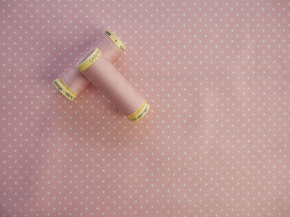 Pin-Spot Printed Cotton, Pink £8.50 p/m-Fabric-Flying Bobbins Haberdashery