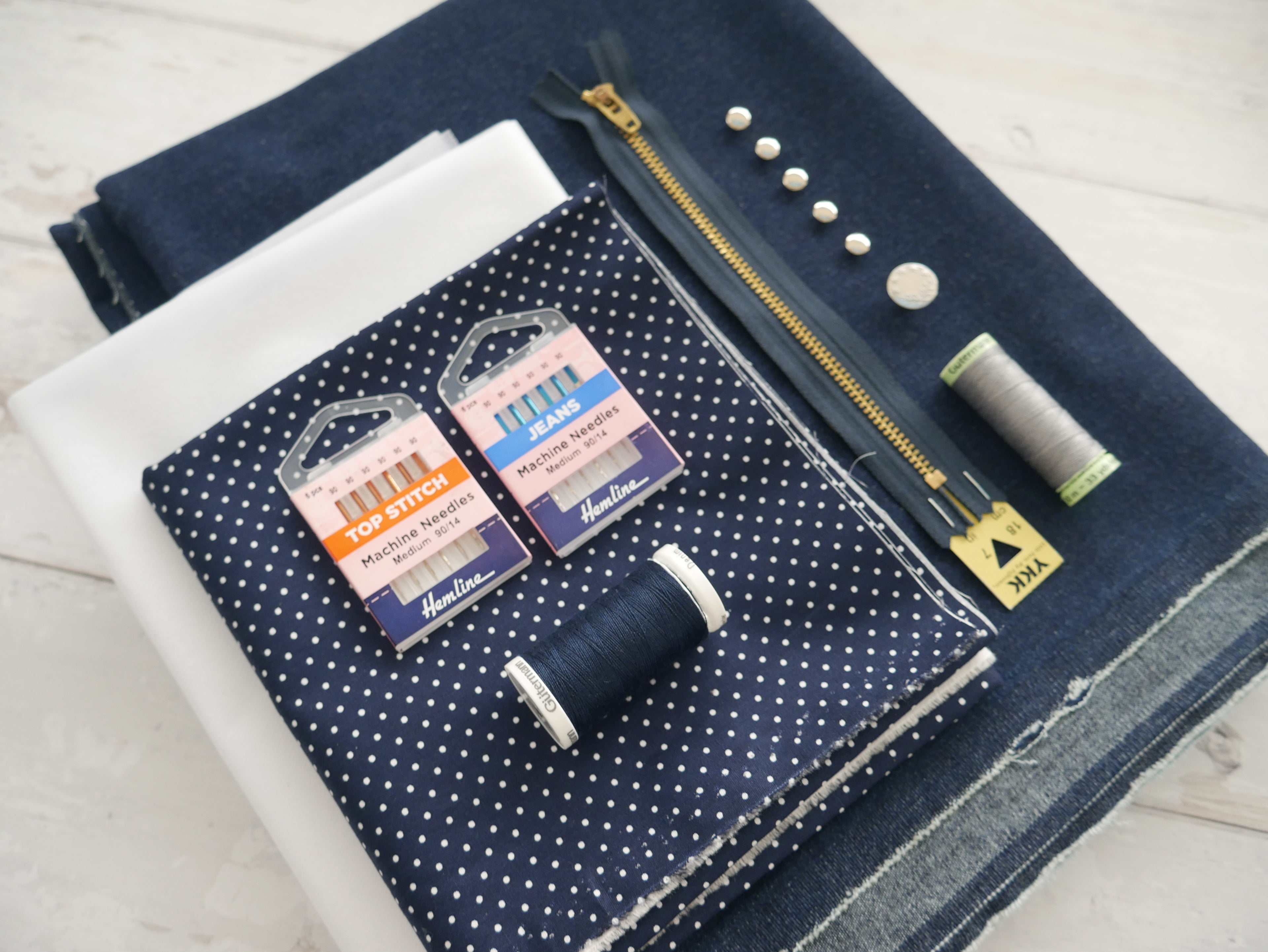 Ginger Jeans Kit - Indigo Stretch Denim-Flying Bobbins Haberdashery