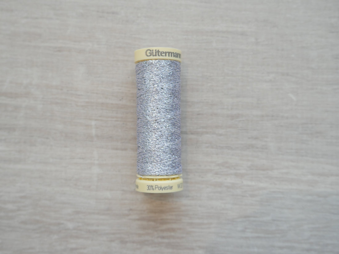Gutermann Metallic Effect Thread - Silver-Thread-Flying Bobbins Haberdashery