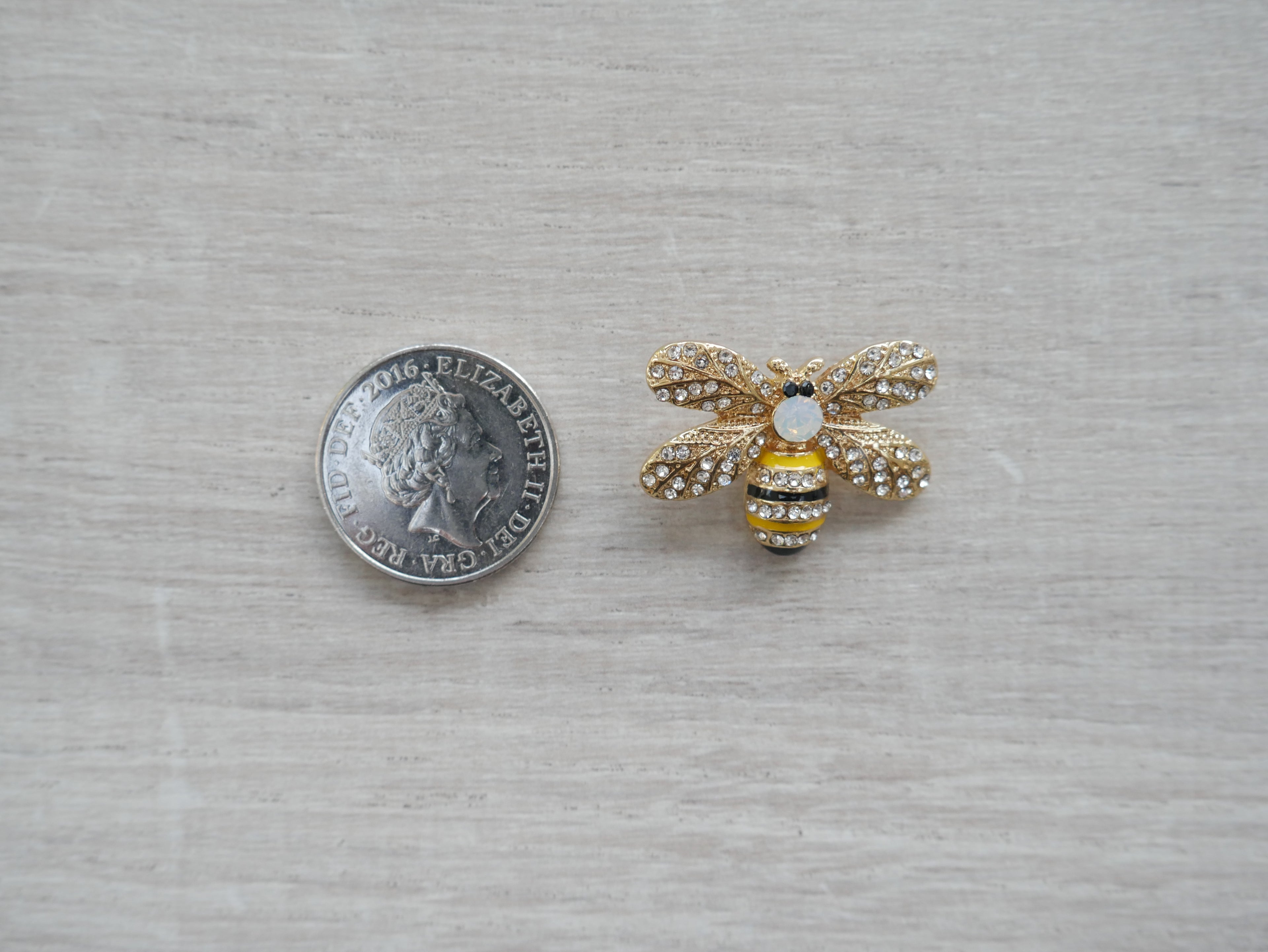 Jewelled Bumble Bee Button-Buttons-Flying Bobbins Haberdashery