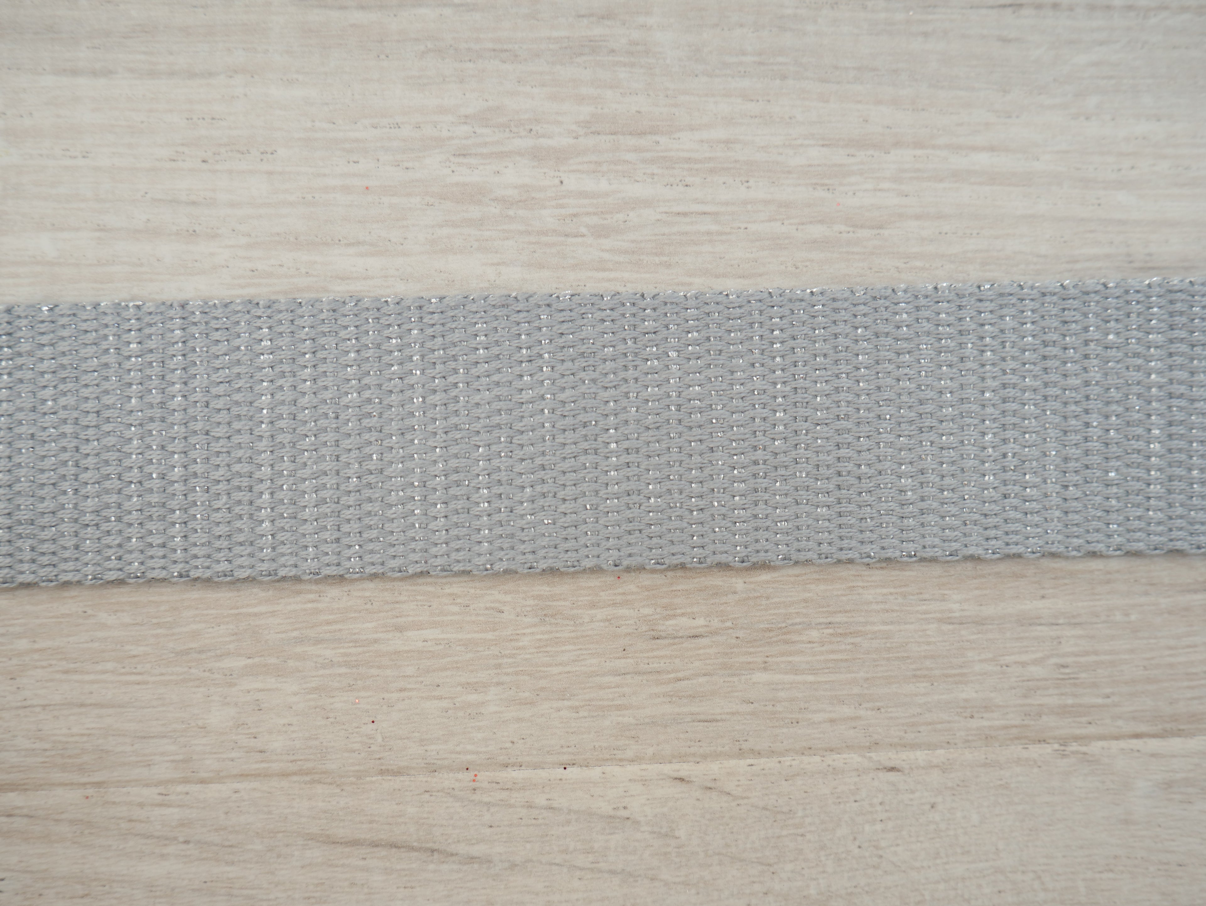 30mm Metallic Webbing - Grey with Silver-Webbing-Flying Bobbins Haberdashery