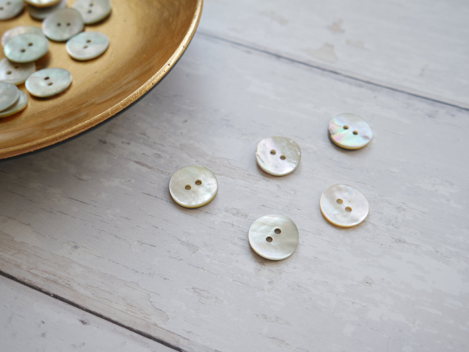 2-Hole Shell Button, 15mm-Buttons-Flying Bobbins Haberdashery