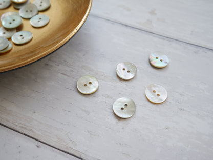 2-Hole Shell Button, 15mm-Buttons-Flying Bobbins Haberdashery