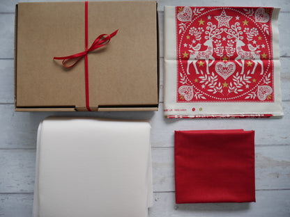 Placemat Making Kit &amp; Sew-Along, Red-Cotton-Flying Bobbins Haberdashery