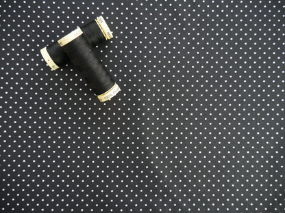 Pin-Spot Printed Cotton, Black £8.50 p/m-Fabric-Flying Bobbins Haberdashery