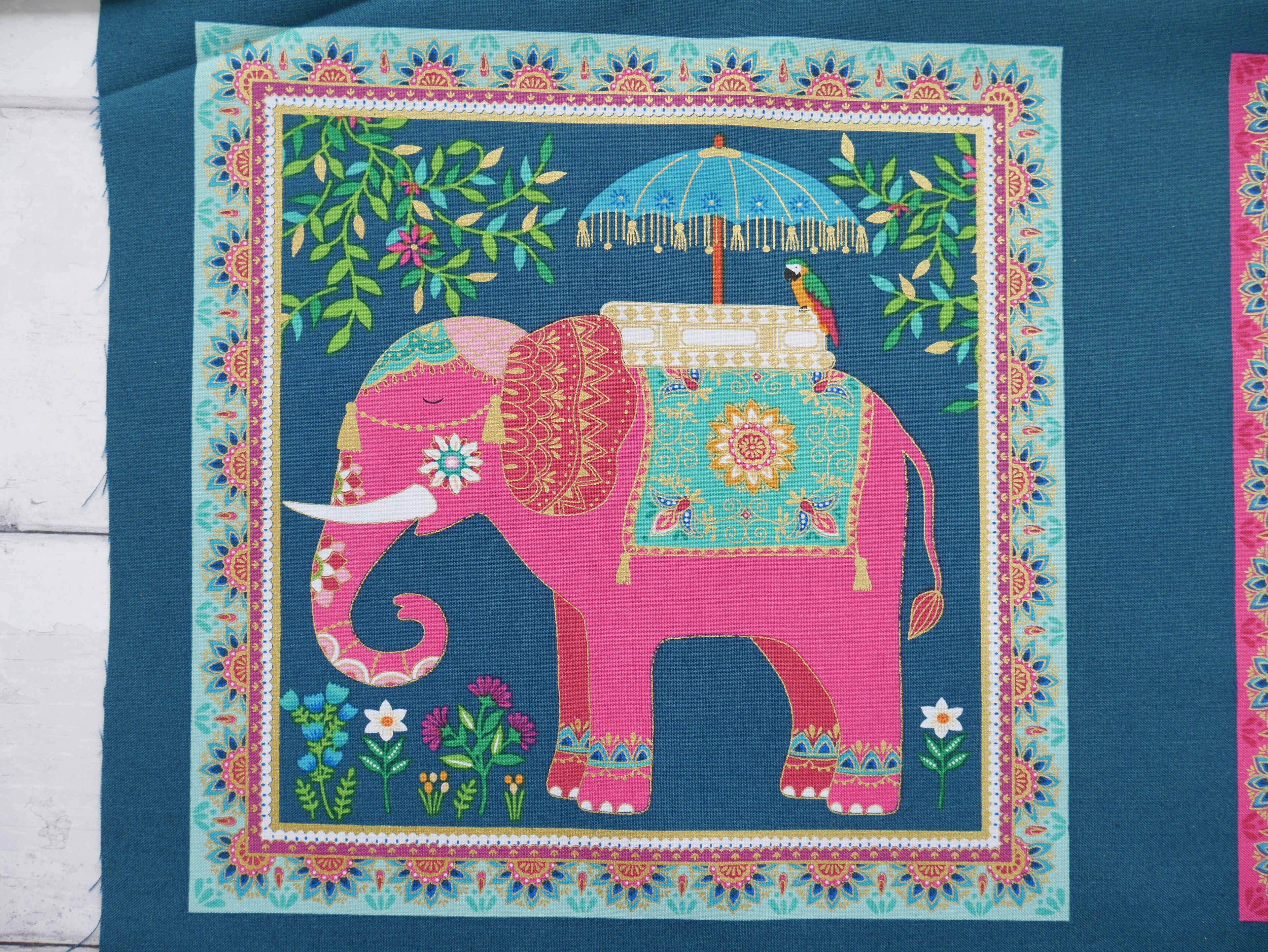 Jaipur Panel Printed Cotton Panel, £7.50-Cotton-Flying Bobbins Haberdashery