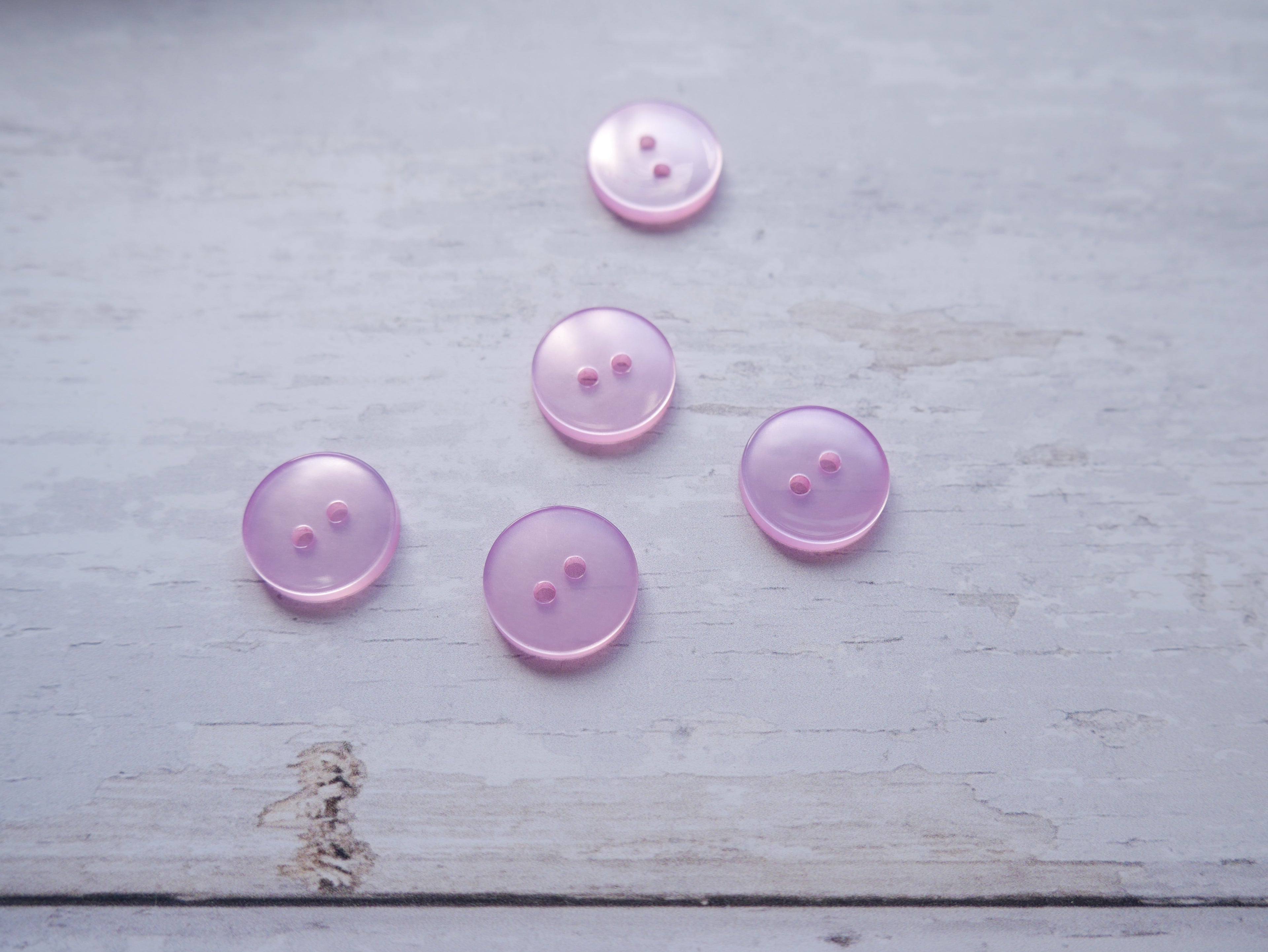 2-Hole 15mm Button in Pink-Button-Flying Bobbins Haberdashery