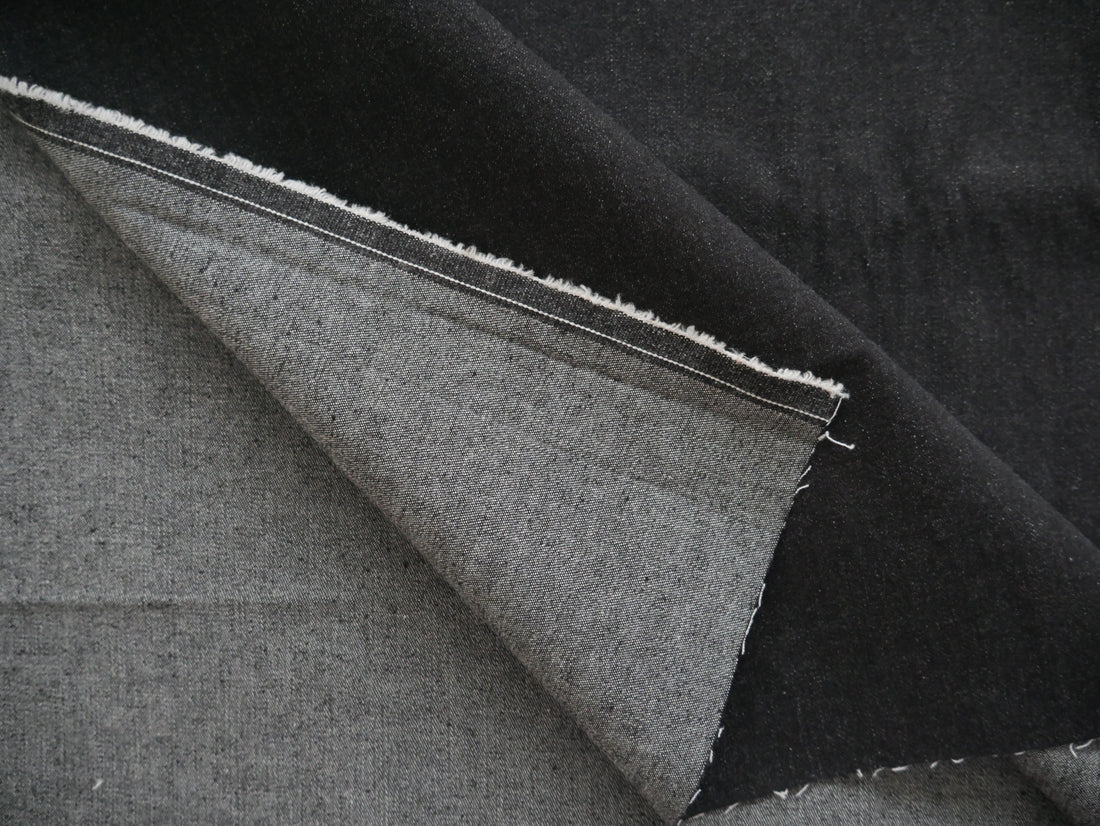 Stretch Denim in Black £22.50 p/m-Denim-Flying Bobbins Haberdashery