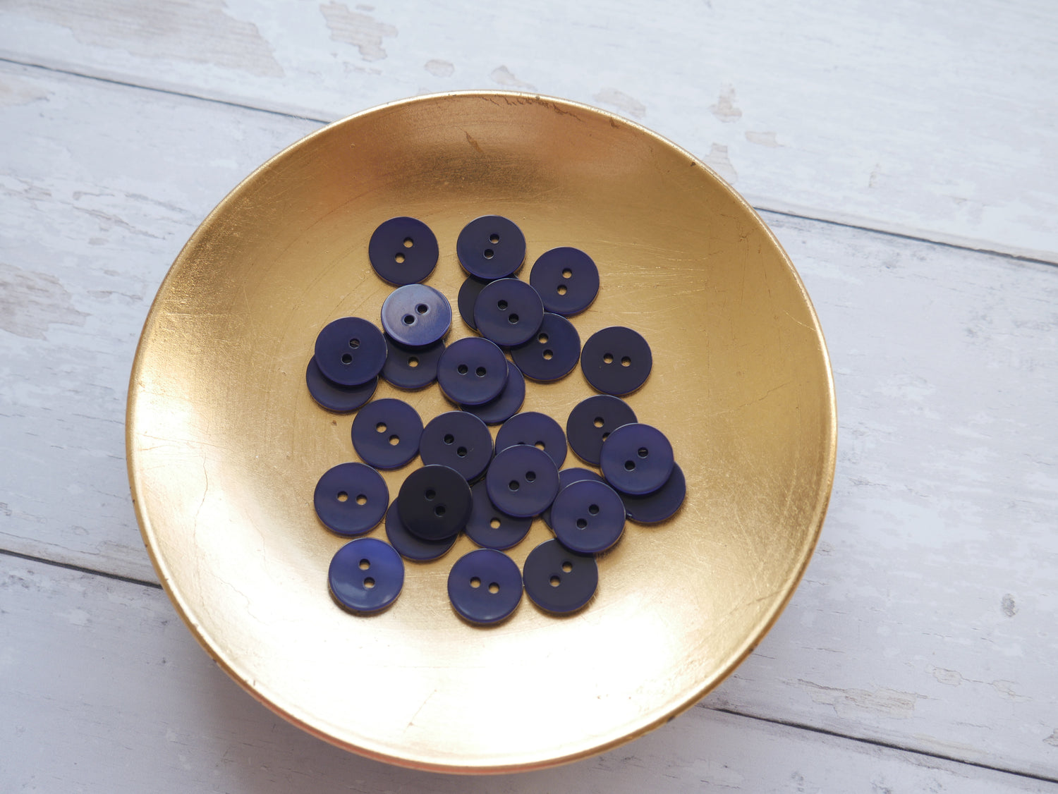2-Hole 15mm Button in Navy-Button-Flying Bobbins Haberdashery