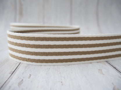 38mm Stripe Webbing - Sand-Webbing-Flying Bobbins Haberdashery