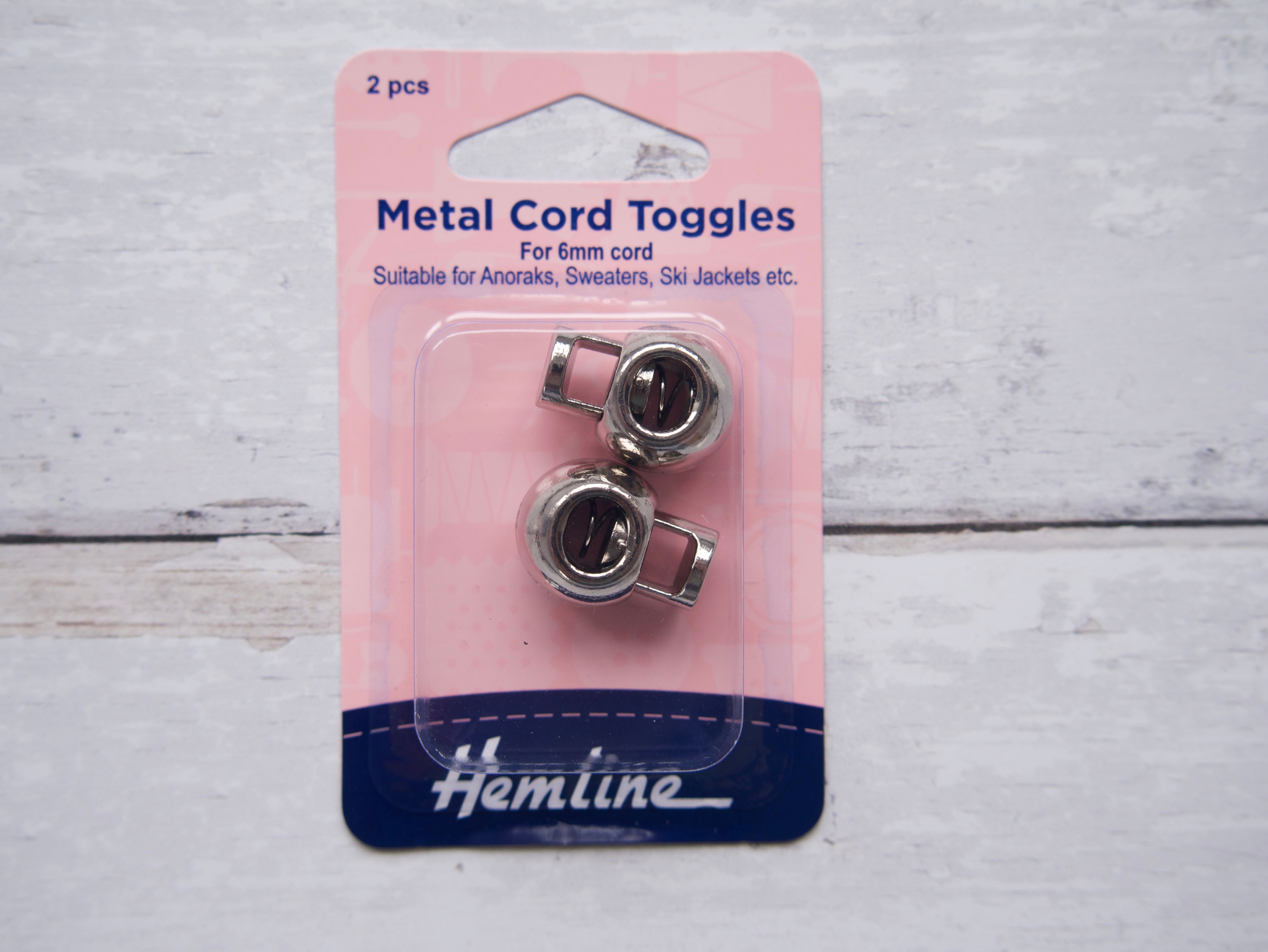 Hemline Cord Toggle, Silver-Toggle-Flying Bobbins Haberdashery
