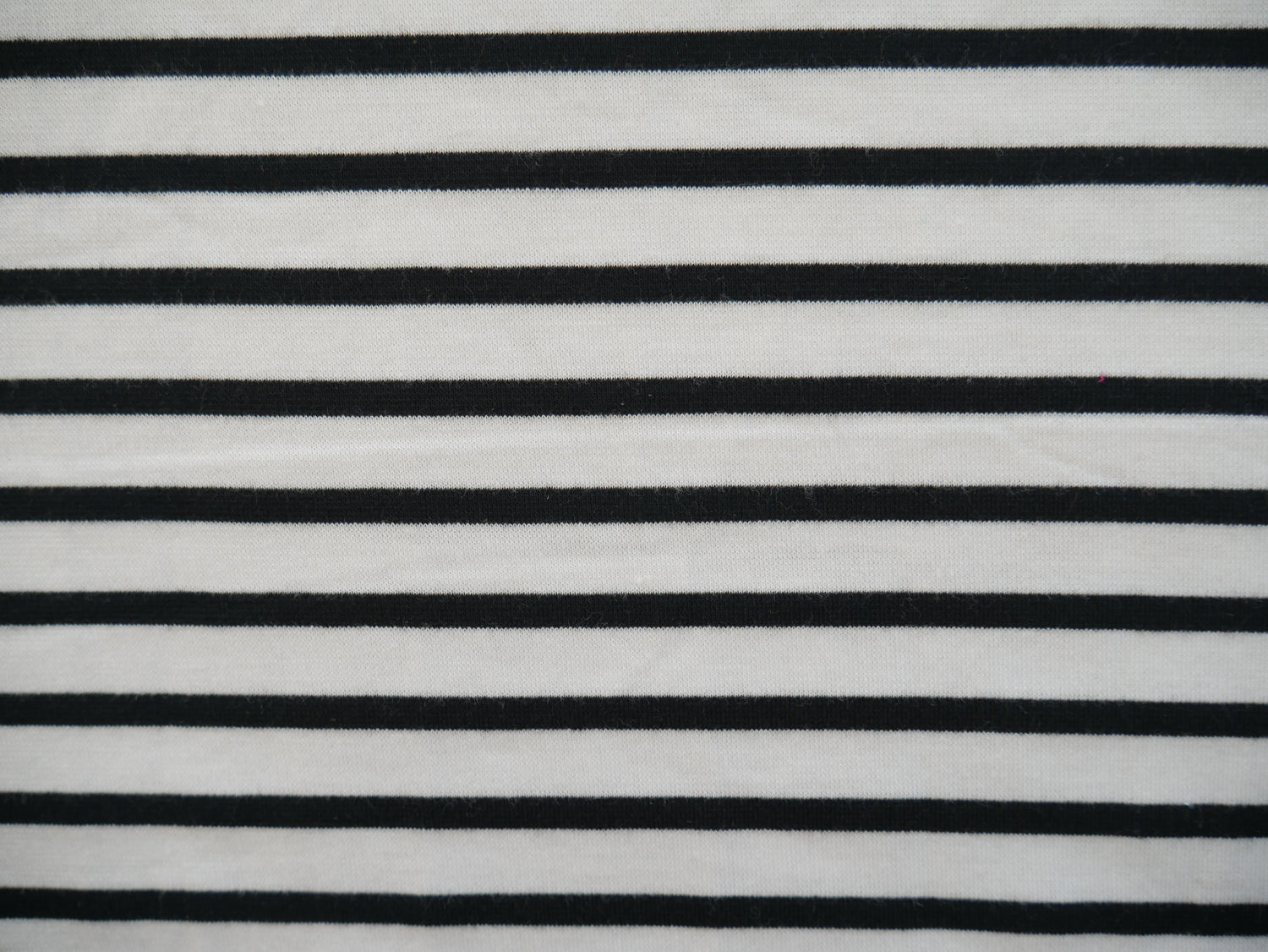 Breton Stripe Ponte Roma in Black £15.50 p/m-Fabric-Flying Bobbins Haberdashery