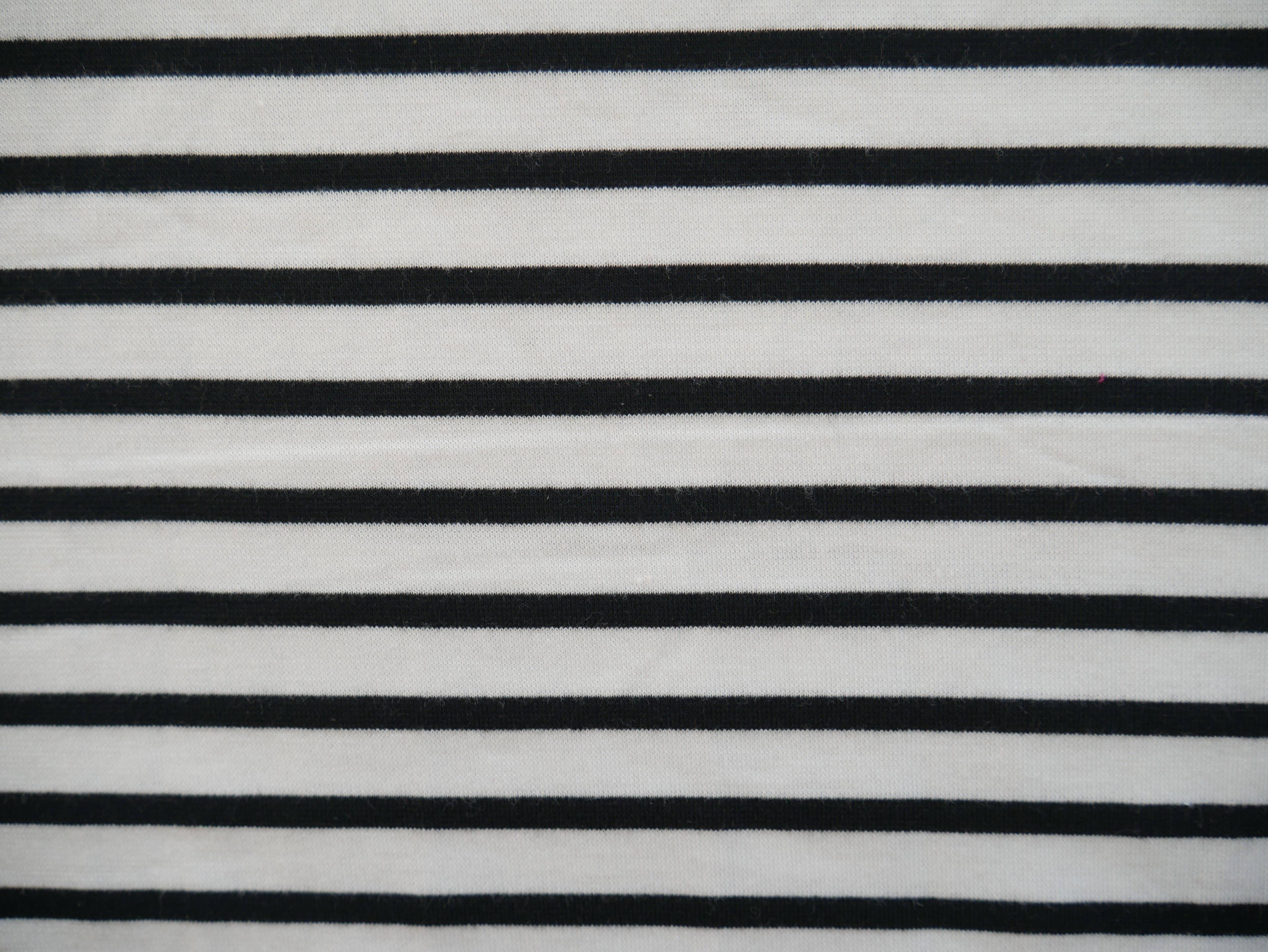 Breton Stripe Ponte Roma in Black £15.50 p/m-Fabric-Flying Bobbins Haberdashery